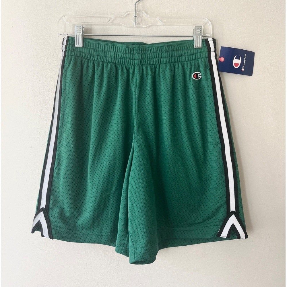 Champion Sz S Green Basketball Shorts Pull‎ On Waist Drawstring